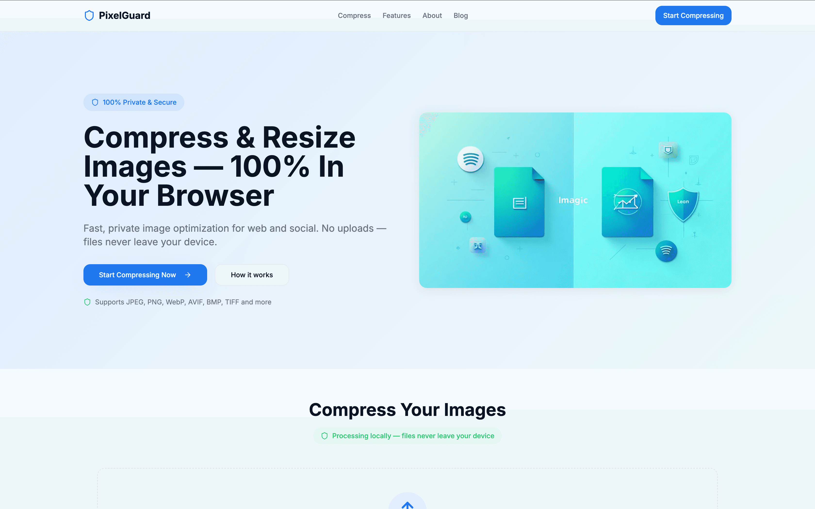PixelGuard - Free Browser Image Compressor & Resizer
