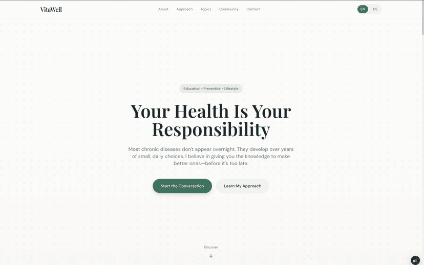 VitaWell – Health & Wellness Digital Experience